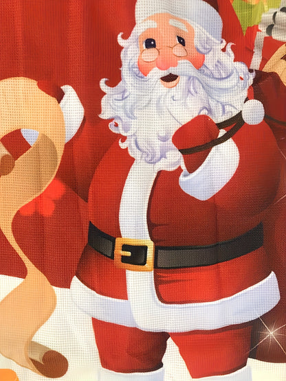 Men'S Red & Waffle Christmas Sweater with Santa Claus & Snowflake Print - Long Sleeve V-Neck Button-Front Casual Holiday Party Shirt, Christmas Sweater, Seasonal Clothing, Comfortable Fit, Festive Clothing, Warm Material