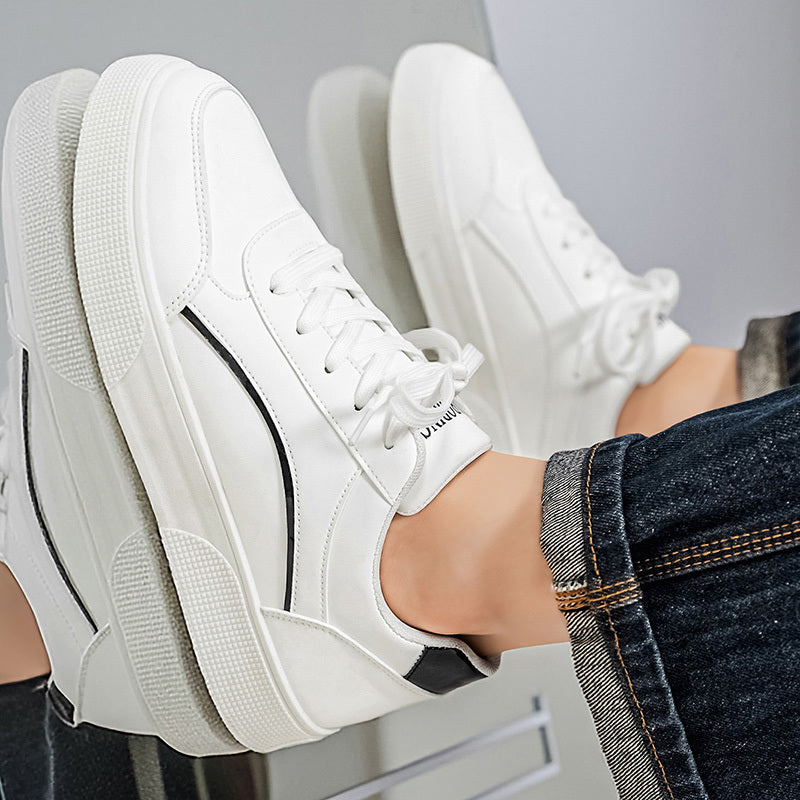 Men'S Casual Sneakers with a Easy And Versatile Thick Sole, Perfect for Daily Commuting And Comfort. Fashionable Low-Top Casual Shoes That Elevate Height, Easy to Maintain with a Upper, Trendy Footwear for Men - ayq