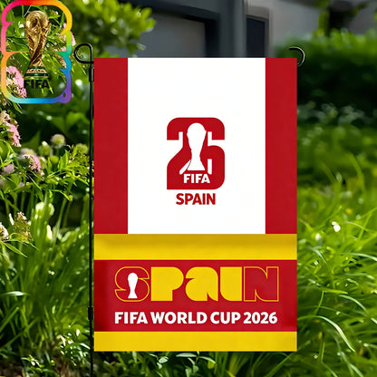 FIFA Spain 2026 World Cup Linen Garden Flag - Outdoor Decor