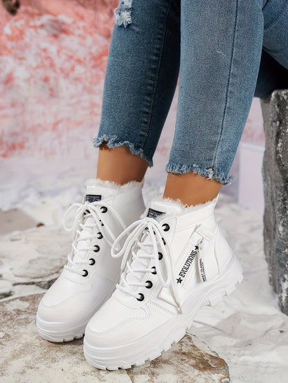 Women'S Winter Snow Boots - Warm Lined, Non-Slip, High-Top Outdoor Casual Shoes with Ribbed Cushioning, Black, Perfect for Cold Weather Activities, Winter Footwear | Stylish Winter Boots | Durable Footwear