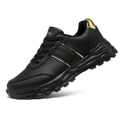 DJSUNNYMIX Women's Casual Running Shoes with Golden Glitter Accents - Lightweight EVA Sole, Breathable Fabric Lining, Low-Top Lace-Up Design for All-Season Comfort  Style, Sporty Footwear   Flexible Footwear