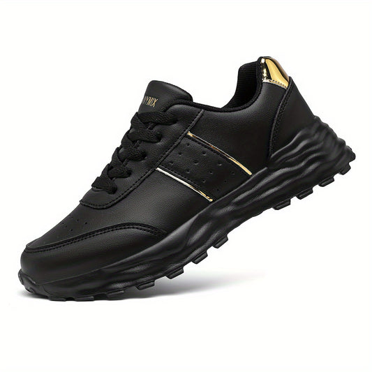 DJSUNNYMIX Women's Casual Running Shoes with Golden Glitter Accents - Lightweight EVA Sole, Breathable Fabric Lining, Low-Top Lace-Up Design for All-Season Comfort  Style, Sporty Footwear   Flexible Footwear