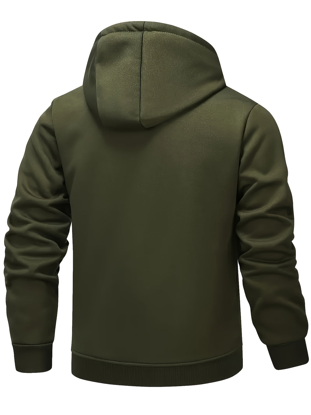 Men's Casual Warm Fleece Hooded Jacket with Zipper