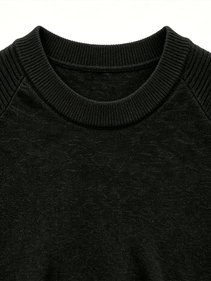 Men's Casual Summer Raglan Sleeve Knit Sweater, Lightweight Polyester