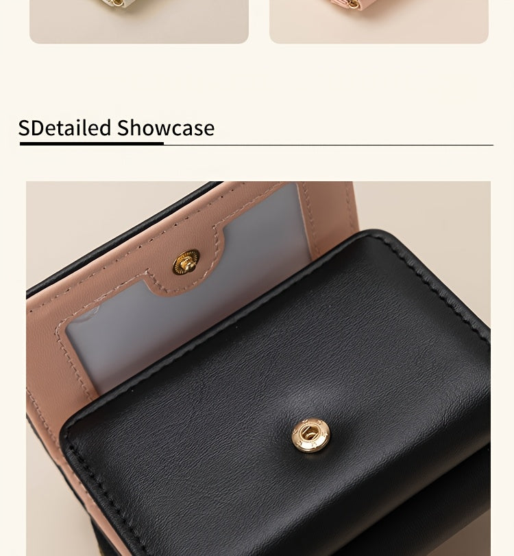 New Women's Fashion Minimalist Foldable Coin Purse with Clasp Design, Large Capacity, 6 Colors Available