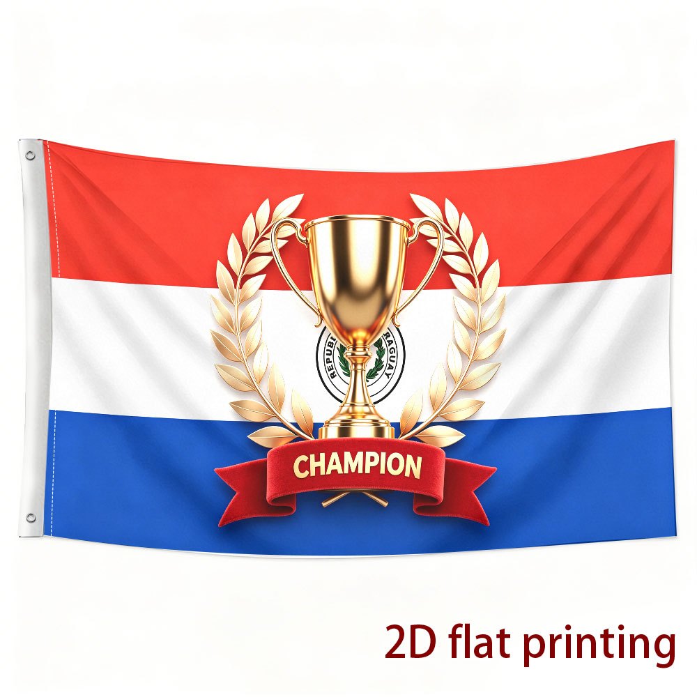 Paraguay Football Style Polyester Fan Banner for Sports & Parties