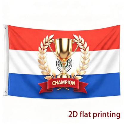 Paraguay Football Style Polyester Fan Banner for Sports & Parties