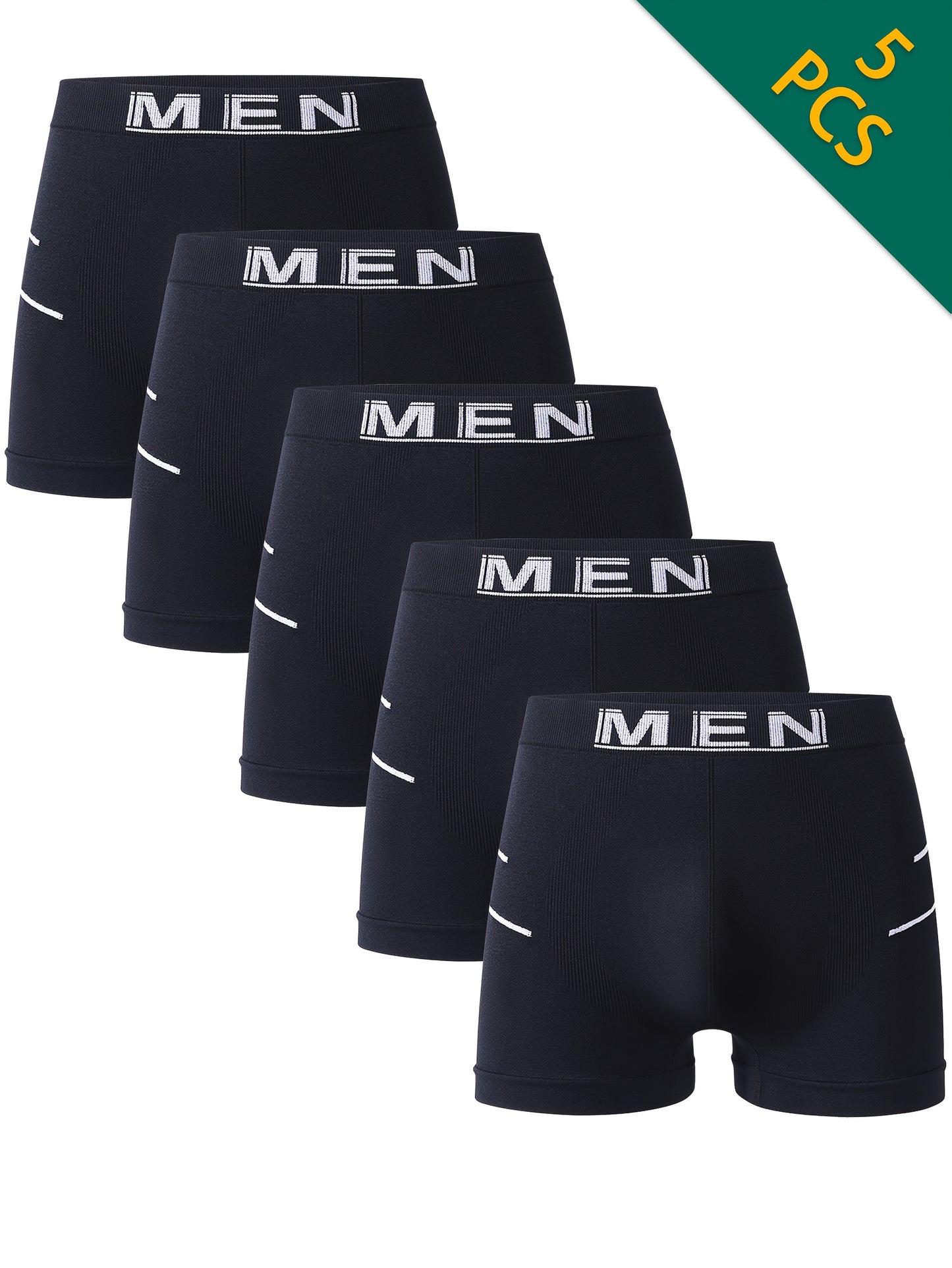 5-Pack Men's Seamless Nylon Boxer Briefs, Soft & Breathable