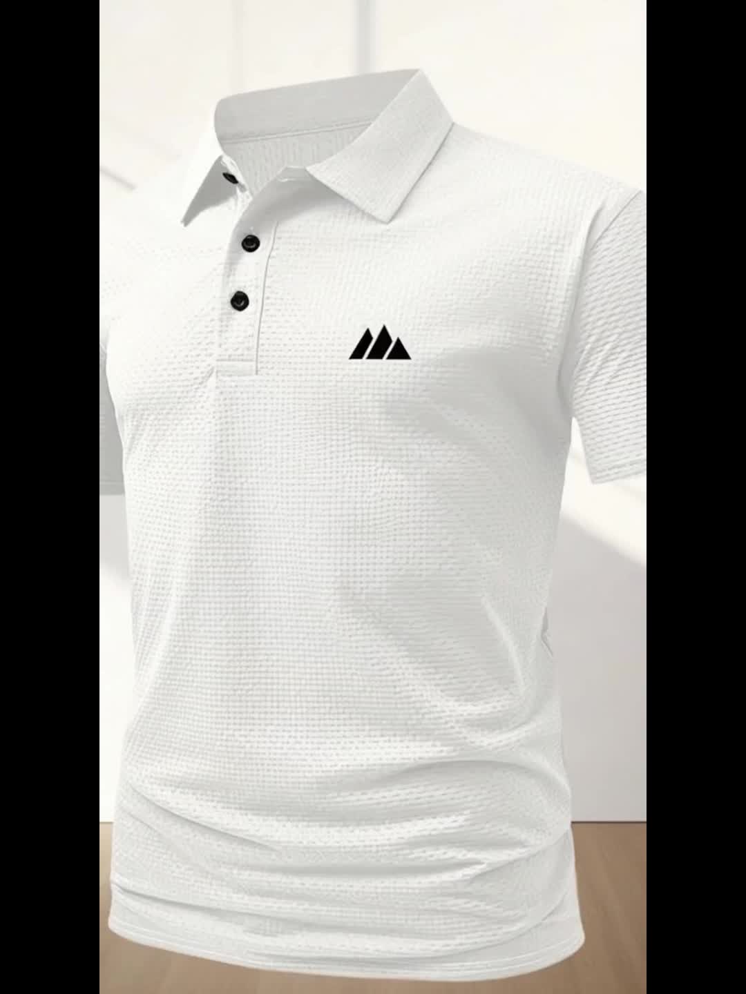 FS1128 Style Men'S Jacquard Polo Shirt with Unique Print Patterns, Casual Short Sleeves, Summer Fashion, Breathable Embossed Top, a Perfect Gift - ayq