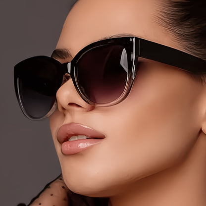 Trendy Cat-Eye Sunglasses for Women with Oversized Gradient Frame