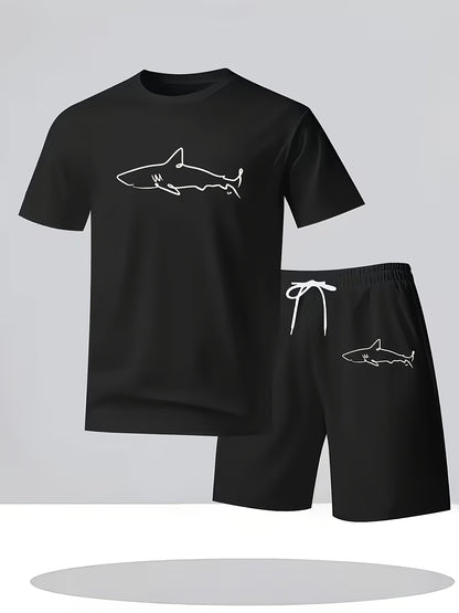 Men's Casual Short Sleeve T-Shirt & Shorts Set for Summer