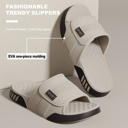 New Men'S Indoor And Outdoor Slippers, Home Shoes, Thick-Soled EVA Non-Slip Slippers, Stylish Thick-Soled, Silent, And Wear-Resistant - ayq