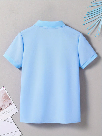 Kids' Summer Polo Shirt with Animal Print, Casual Fit