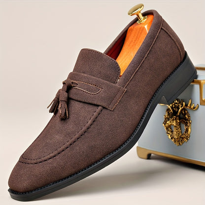 Men's Retro Slip-On Loafers Square Toe Casual & Formal Shoes