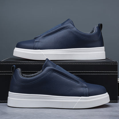 Men's Slip-On Skate Shoes PU Upper Solid Color All-Season