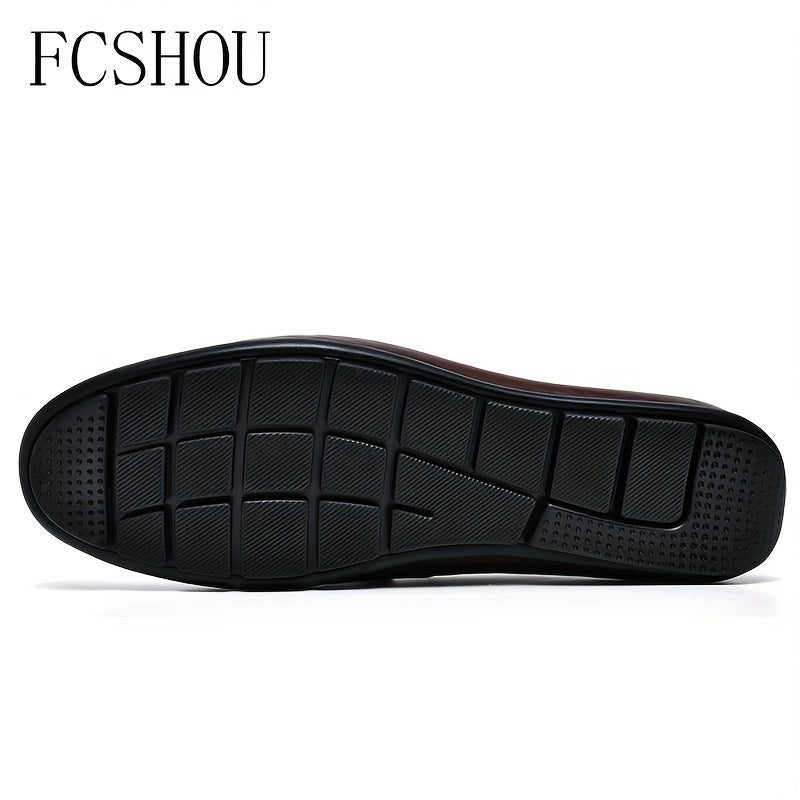 Men's Slip-On Leather Loafers - Stylish Casual & Business Shoes