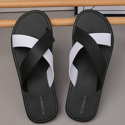 Men's Lightweight Slip-On Sandals with Criss-Cross Straps