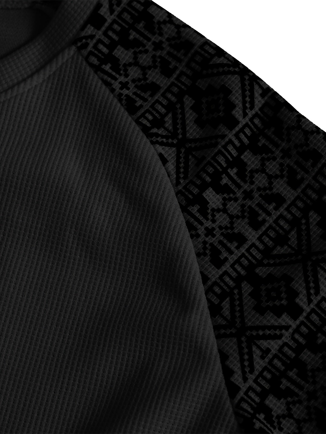 Men'S Long-Sleeve T-Shirt in a Heavy Waffle Knit for Autumn, Perfect for Casual Wear