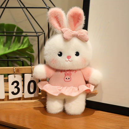 28cm/11.02in Rabbit Plush Colorful Rabbit Doll Cute Bunny Plush Rabbit Doll Toy Creative Cartoon Cute Rabbit Plush Doll Valentine's Day Birthday Gift Christmas Gift