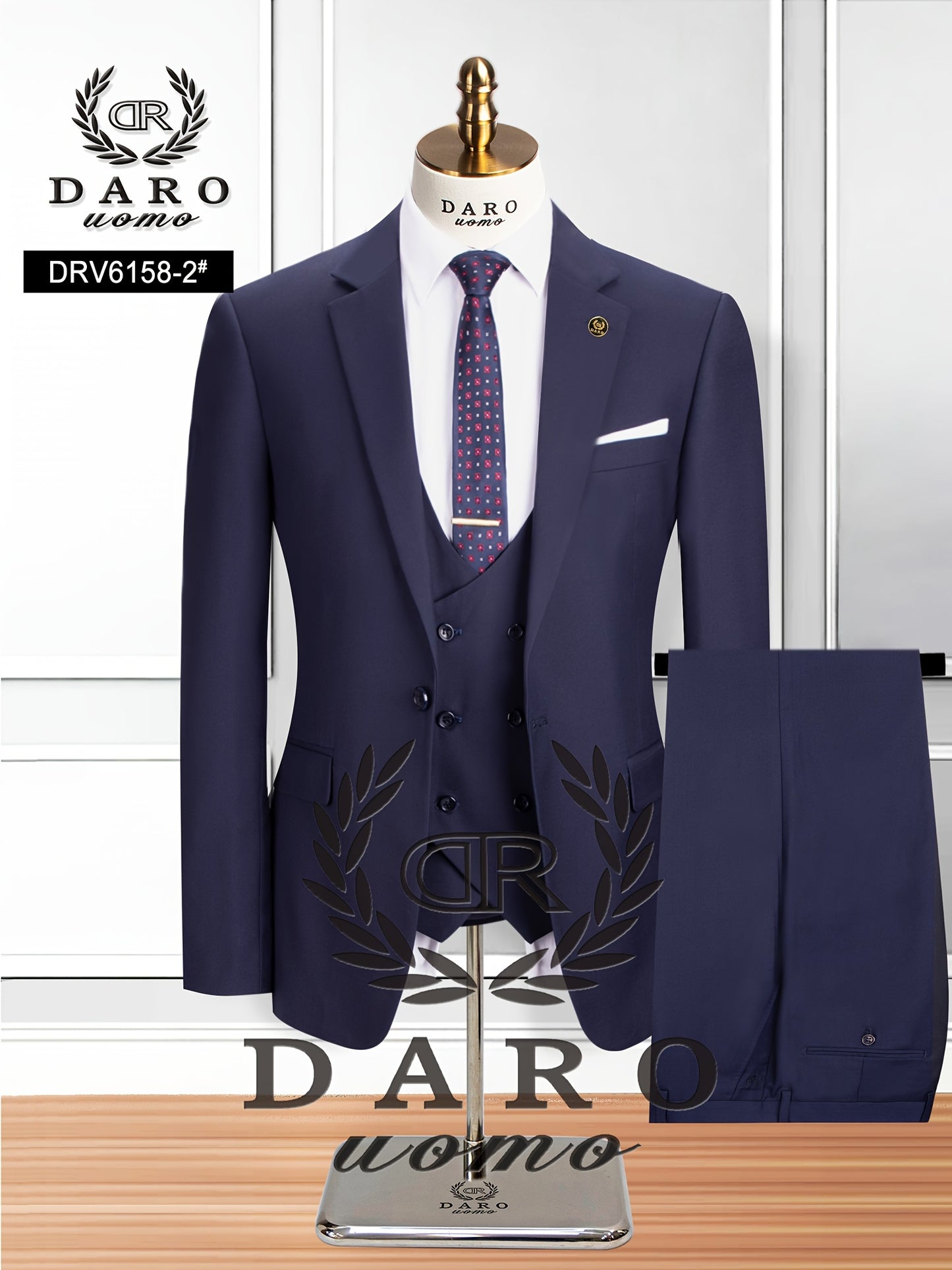 Men's Solid Color Work Suit Set with Vest and Pants