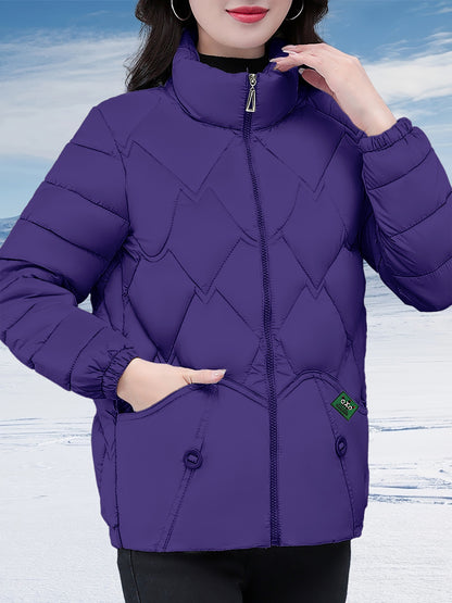 Women's Stylish Winter Coat - Black Herringbone Design, Flared Hem & H-Silhouette, Long Sleeve Non-Stretch Fabric, Hand Wash Only, Japanese-Korean Inspired for Casual & Formal Occasions