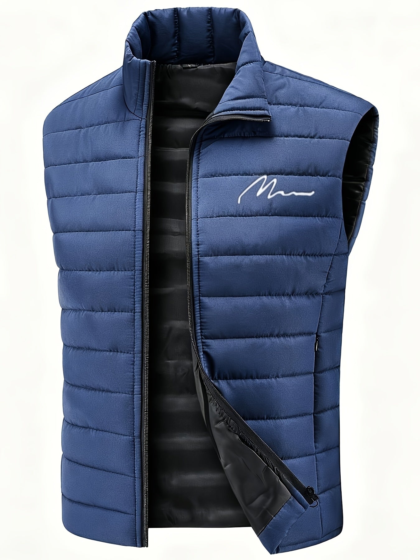 Men's Sleeveless Casual Polyester Vest - Lightweight & Warm