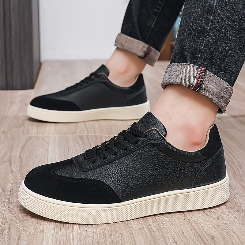 Men's Black Vintage Casual Skate Sneakers with Soft Sole