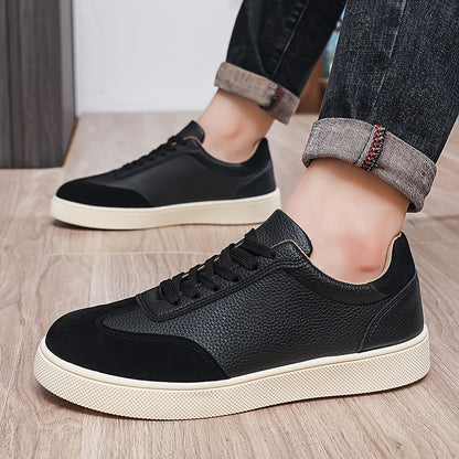 Men's Black Vintage Casual Skate Sneakers with Soft Sole