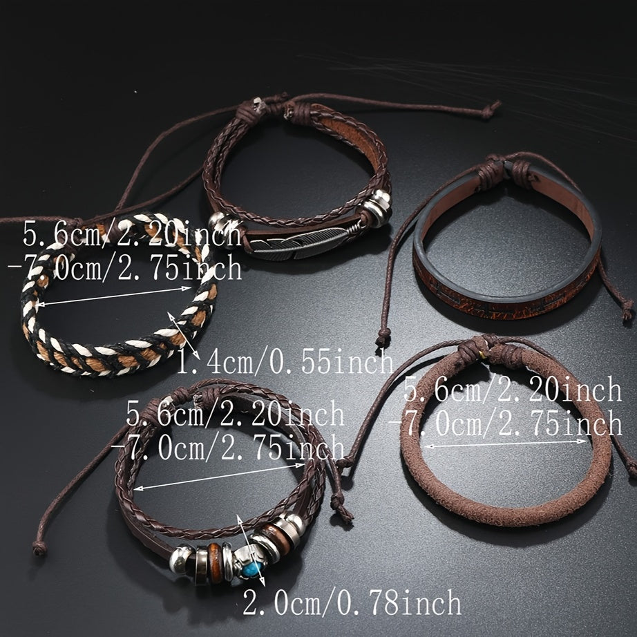 6pcs Men's Bracelet Set - Perfect Gift for Parties and Casual Attire