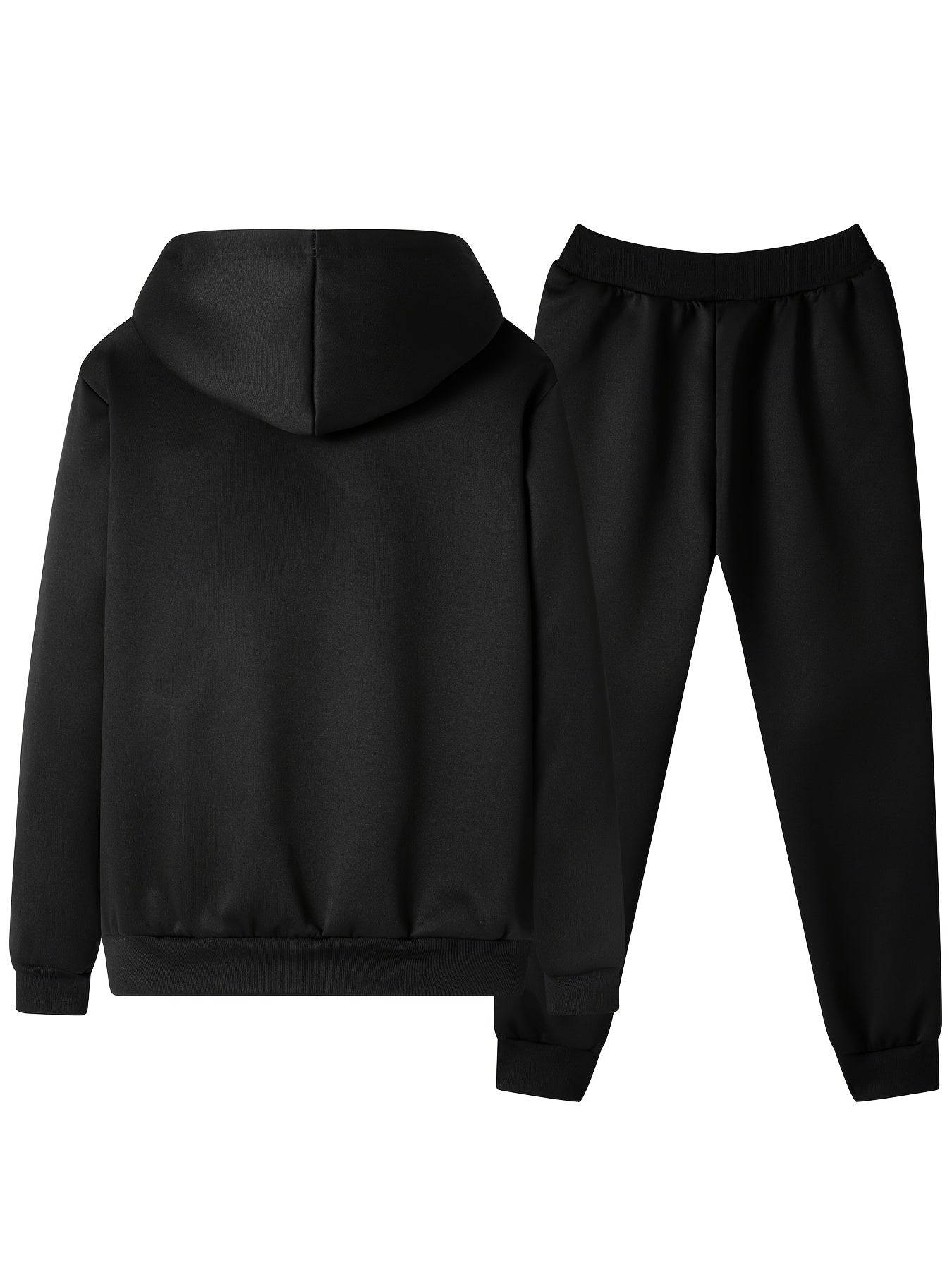 2pcs Boys' Fashion Fleece-Lined Thickened Jacket + Pants Set, Stylish Zip-Up Hoodie and Casual Sportswear Outfit for Autumn/Winter, Perfect Gift, Perfect for Outdoor, Autumn/winter Coat For Boy, Sportswear Suit For Boy, Boy C