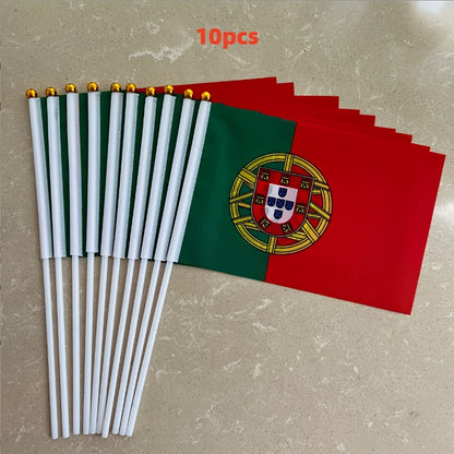 Portugal Hand Wave Flags Set – 5 or 10 Polyester Flags for Events