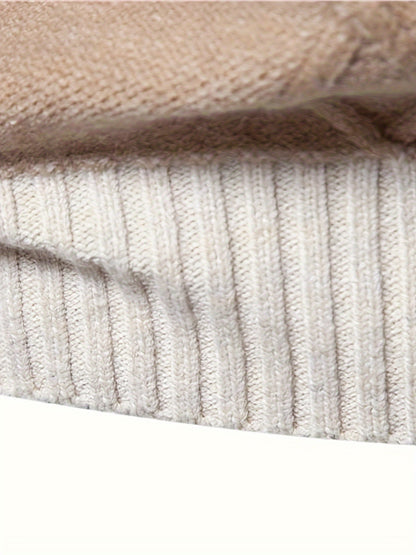 Men'S Colorful Jacquard Pullover Sweater with a Round Neck for Autumn And Winter