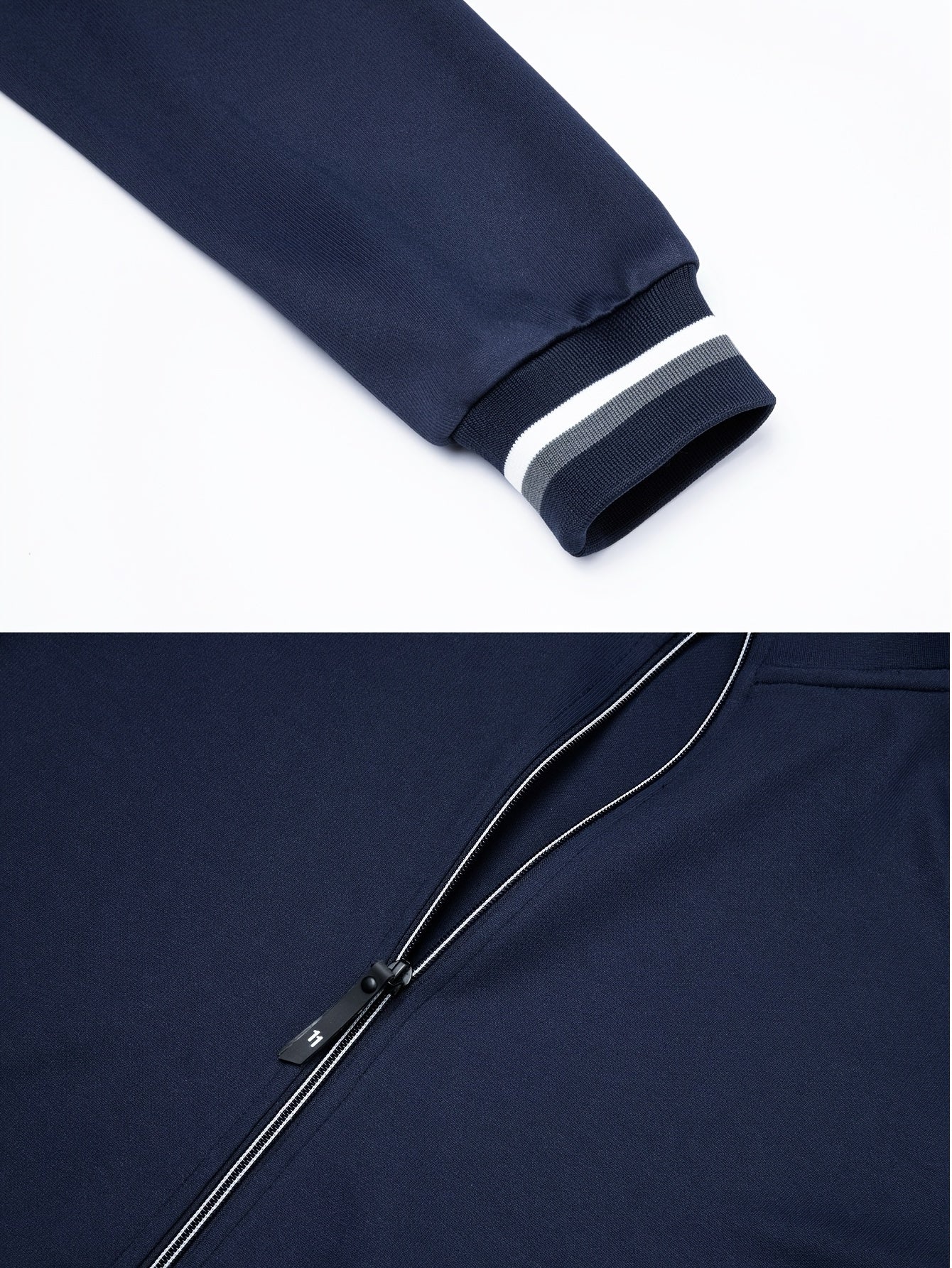 Men'S Pilot Jacket And Casual Pants Set for Spring And Autumn, Featuring a Stylish Ribbed Collar And Available in Three Solid Colors with Straight-Leg Trousers