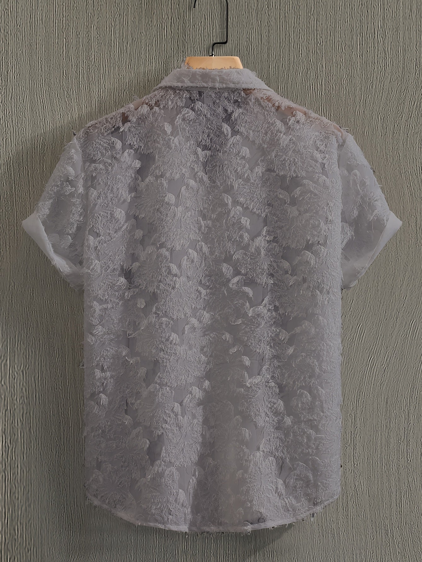 Men's Casual Short-Sleeve Polyester Shirt for Spring and Fall