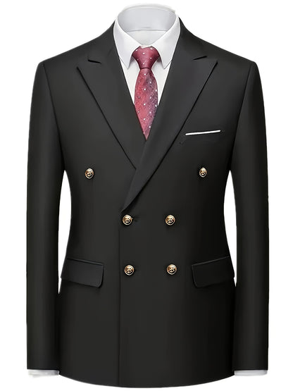 Men's Slim Fit 2-Piece Polyester Suit with Notched Lapel