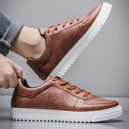 Men's Low-Top Casual Sneakers with Cushioned PVC Sole