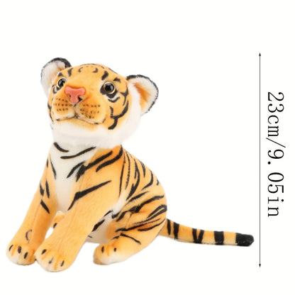 23Cm/9.05In Plush Toy of a Simulation Tiger, Made from Polyester Fiber, Themed Around Anime, Perfect for Teenagers, Suitable for Living Room Decoration, And Ideal for Gifts on Birthdays, Christmas, Valentine'S Day, And Other