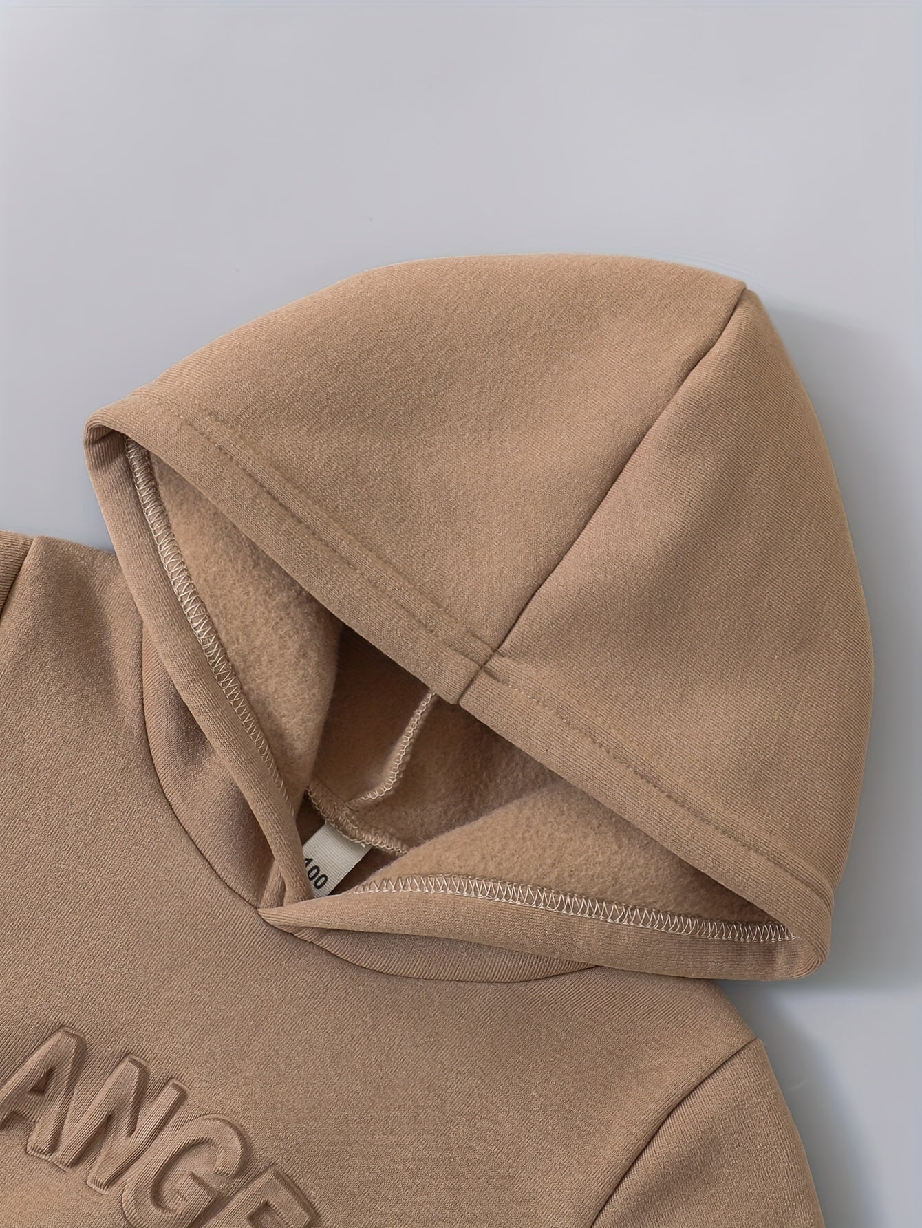 Casual Long Sleeve Hoodie & Joggers Warm Set, LOS ANGELES Letter Embossed Design, 2-piece Boys Co Ord Set For Winter Fall Daily And Outdoor Wear