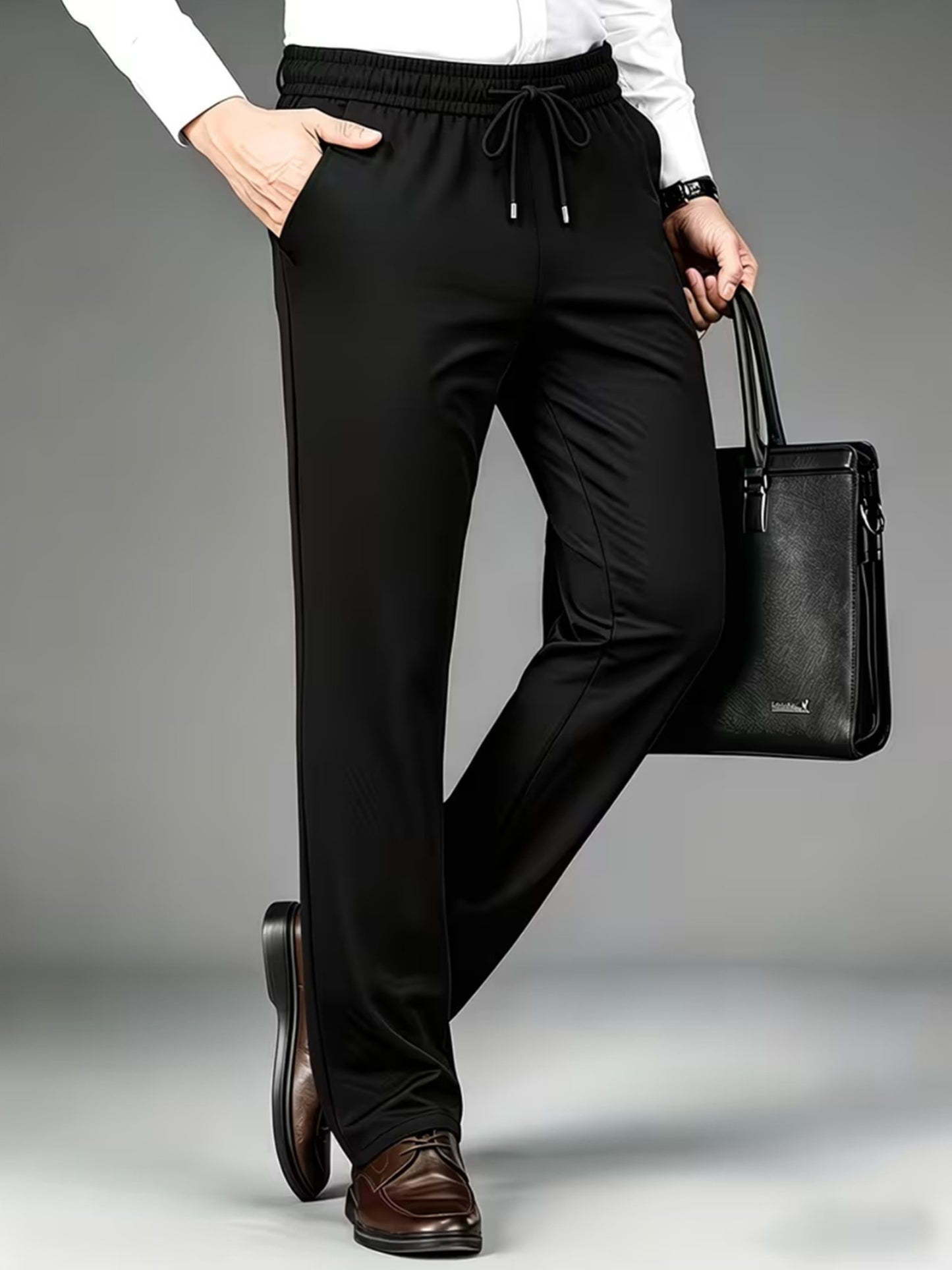 Men's Casual Long Sleeve Shirt & Drawstring Pants Set