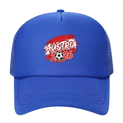 Austria 2026 Soccer Trucker Hat - Breathable Polyester Cap