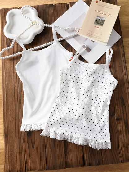 Girls' Soft Ribbed Base Layer Underwear Set with Lace Trim