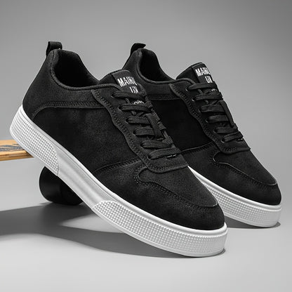 1 Pair MAINALUN Men'S Skateboarding Sneakers - Low-Top Lace-Up Casual Shoes with Thick PVC Sole, Breathable Fabric Lining  Durable Synthetic Upper for Daily Wear, Outdoor, Travel, Parties - Green/Black/Khaki, Skateboarding S