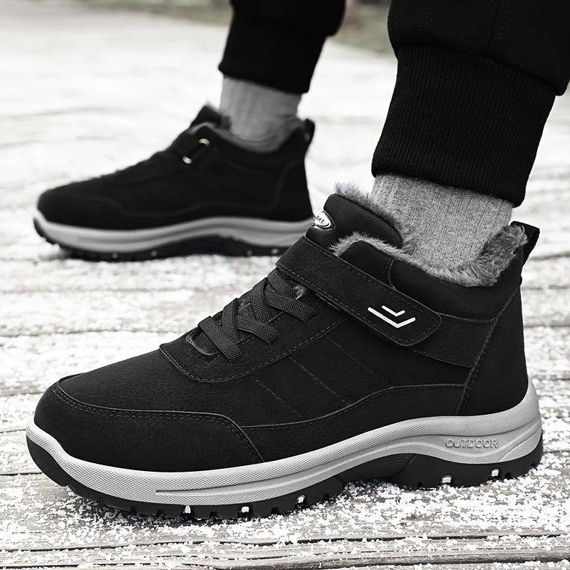 Men'S & Women'S Winter Snow Boots - Thick-Soled Ankle Boots with Non-Slip Rubber Sole & Striped Traction, PU Upper & Warm - All-Season Cold Weather Hiking, Ice Climbing Boots (unisex Sizes Available), Hiking Boots, Outdoor Fo