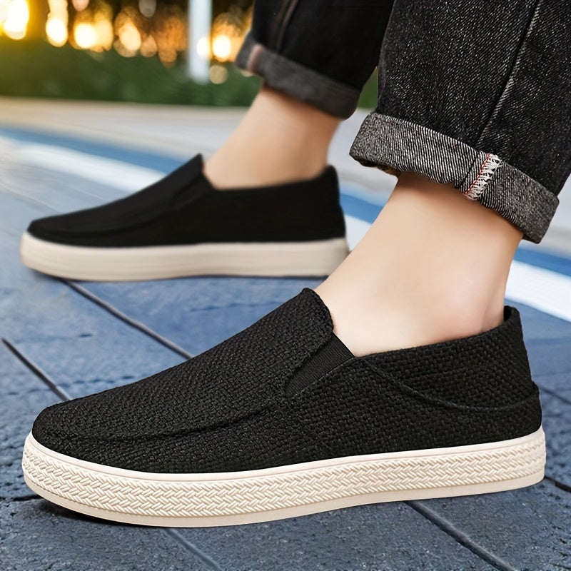 Men'S Summer Slip-On Casual Shoes - Lightweight Breathable Fabric Upper, Cushioned EVA Insole  Durable TPU Sole for Outdoor Travel, Parties, Hiking, Walking - Beige, Party Footwear, Minimalist Design, Comfortable Fit