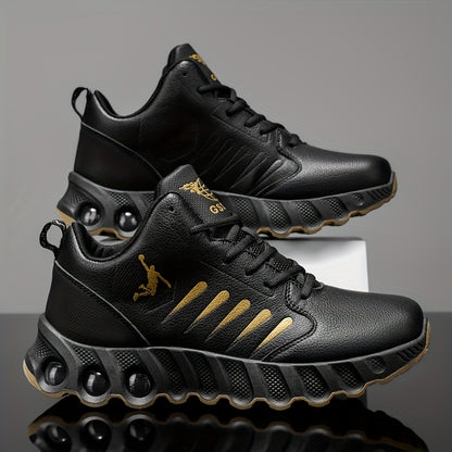 Men's All-Season Basketball Sneakers with Non-Slip Rubber Sole & All-Terrain Grip - Low-Top Lace-Up Shoes for Court, Casual Wear - Durable Synthetic & Cushioned (Year-Round) - ayq