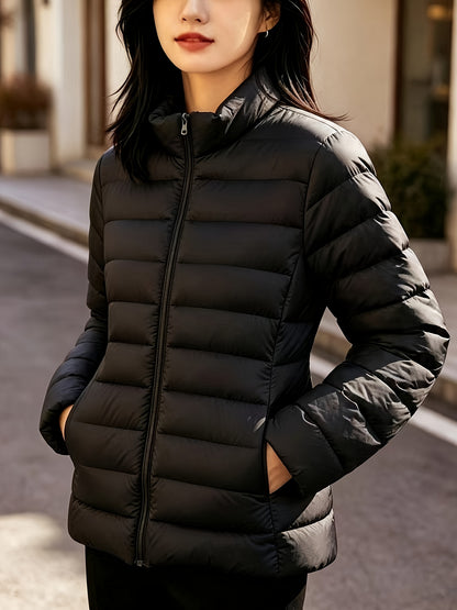 Women's Slim Lightweight Autumn Jacket with Stand Collar