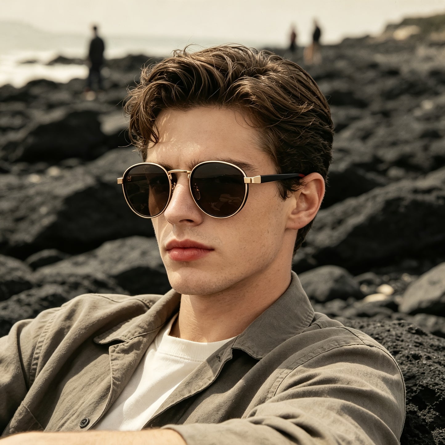 Lynxflare UV400 Vintage Round Metal Frame Sunglasses