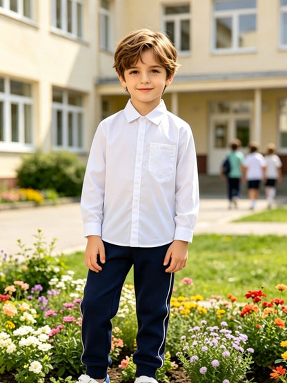 Boys' Long-Sleeve Preppy Lapel Cardigan for Spring and Fall
