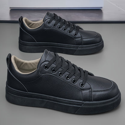 Men's Vintage Low-Top Casual Sneakers with PU Upper