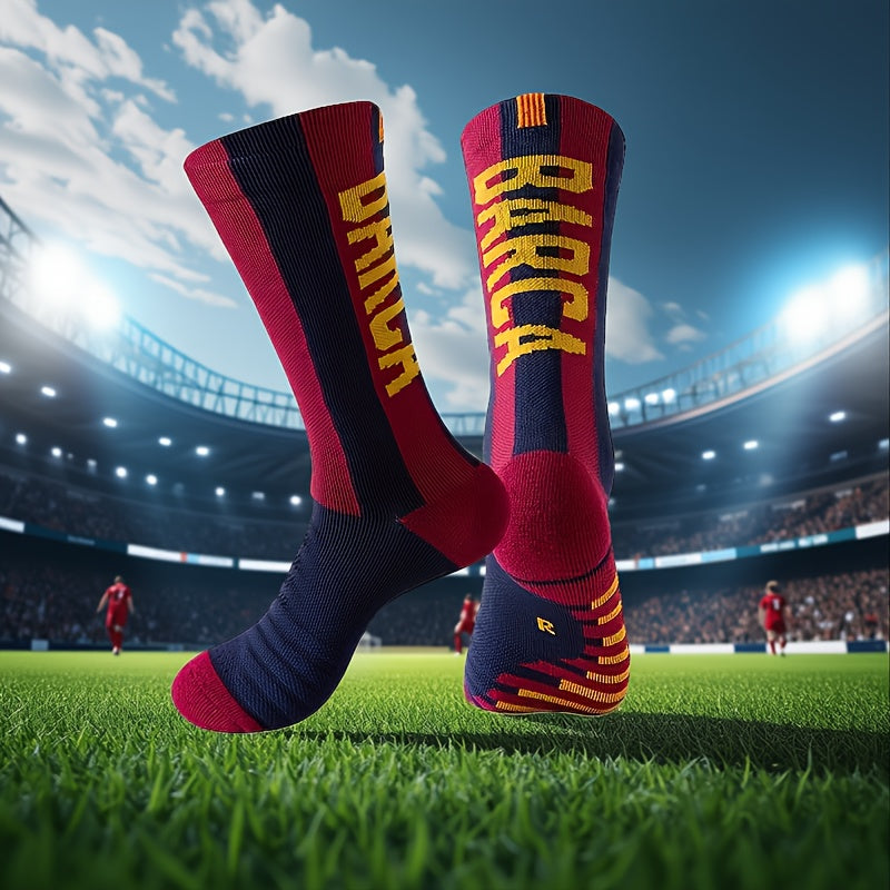 Men's Mid-Length Football Socks with Anti-Slip Grip